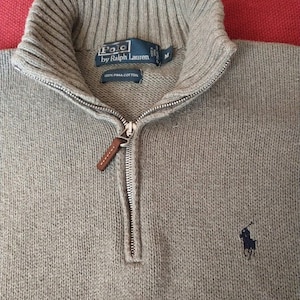 POLO Ralph Lauren Zip Henley Sweater - 100% Pima Cotton - Men's Size Medium