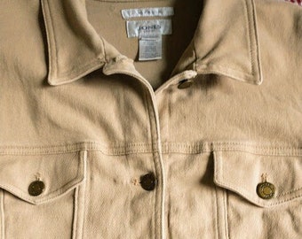 Tan Denim Chore Coat – Western Style Cotton Jacket (XX Large)