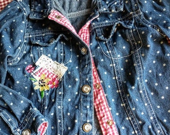 Size 5 Denim Jackets - 100% Cotton Distressed Denim - Chose Little Boy or Girl Style