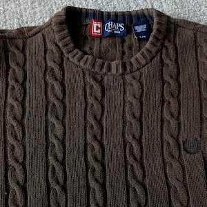 CHAPS Ralph Lauren Sweater - Cable Knit Pullover - 100% Cotton- - Ladies Large