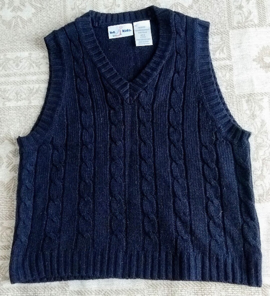 Toddler Sweater Vest Navy Soft Cable Knit Toddler Size 4 T - Etsy