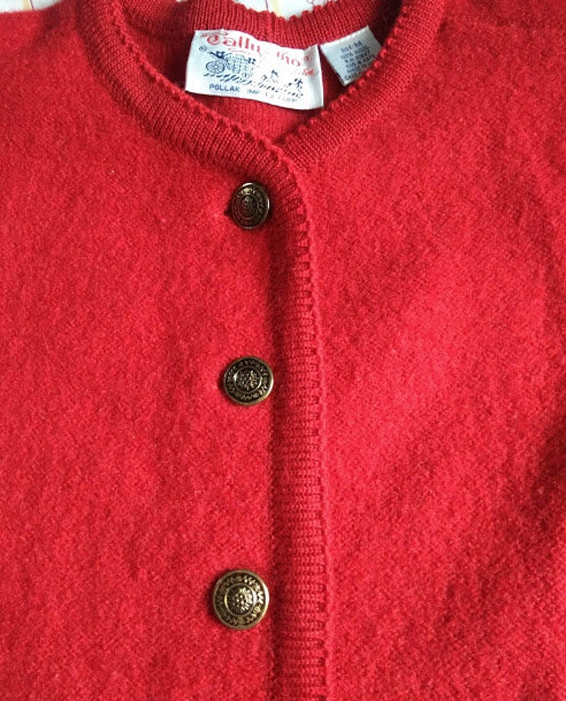 Red Boiled Wool Jacket 100 Wool Vintage Classic Fitted Etsy