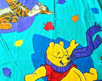 Vintage Winnie the Pooh and Tigger - DISNEY Character Twin Flat Sheet - Cotton /Poly  - American Made in USA