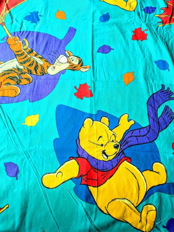 Vintage Winnie the Pooh and Tigger - DISNEY Character Twin Flat Sheet - Cotton /Poly  - American Made in USA