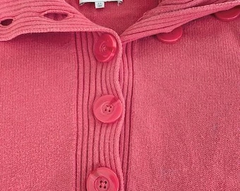 Jones** New York Sweater  -  Coral Button Henley - Ladies Petite Small