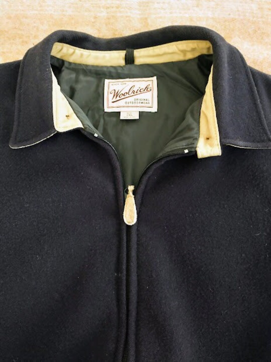Vintage 1980'S WOOLRICH TETON nylon jacket, men's size XL unclear navy blue type Vintage Second Hand