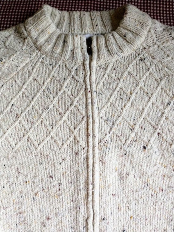 Plus Size Cotton Ragg Sweater - Chunky Zip Cardig… - image 1