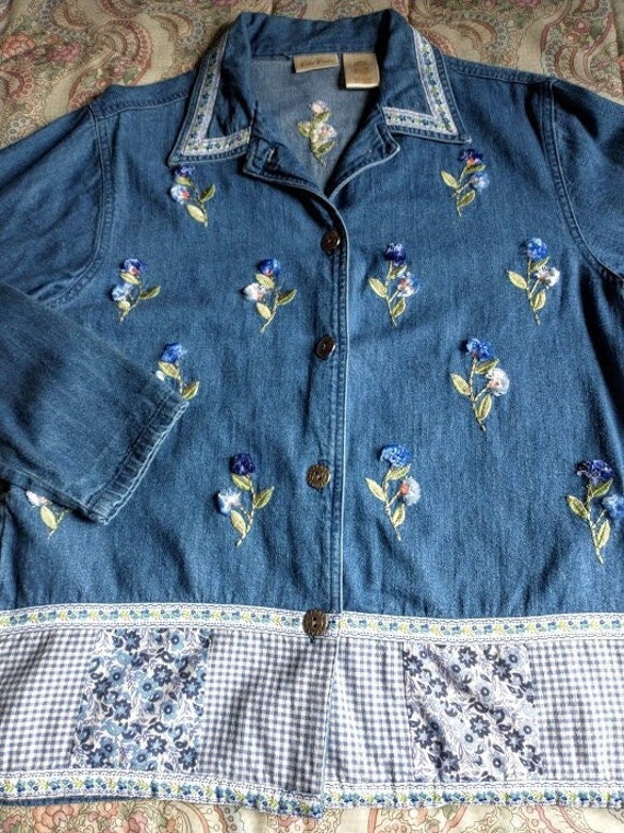 Denim Jacket - Bluebonnet Embroidered Jacket - 100