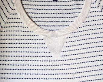 GAP 100% Cotton** Sweater -  Lightweight Textured Stripe Pullover - Ladies Medium