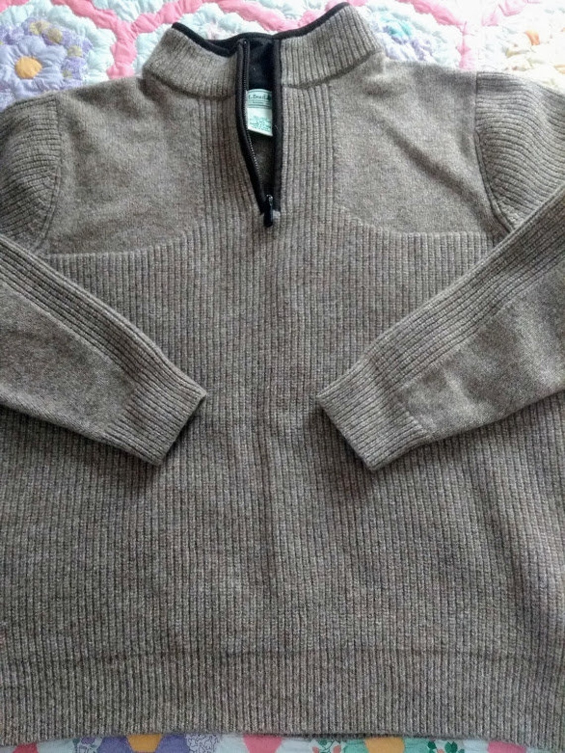 LL Bean Wool Zip Henley Sweater 100% Merino Lambswool | Etsy