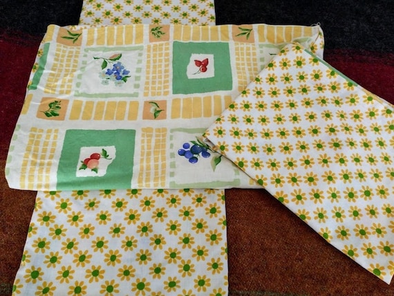SALE !! Set of 3 Reversible Standard Pillow Cases - 50/50 Cotton Ploy Blend - Hand Sewn - American Made in USA