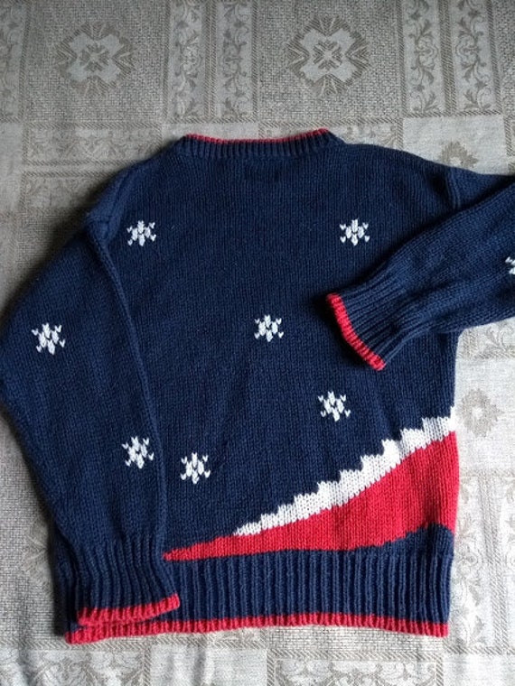 Size 3-6 Months Vintage Croissant Baby Boys Sweater Set Blue Overalls with Dinosaur Applique /& Contrast White Pullover Sweater Top