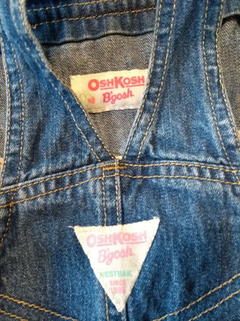 Infant Size 18 Month OR 24 Month2T Distressed Denim American Made in USA OshKosh Baby Toddler Bib Overall Jumper