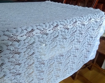 XL Lace Curtain Panel  - Abstract Leaf / Fan Design -  Cream White 39" x 76"