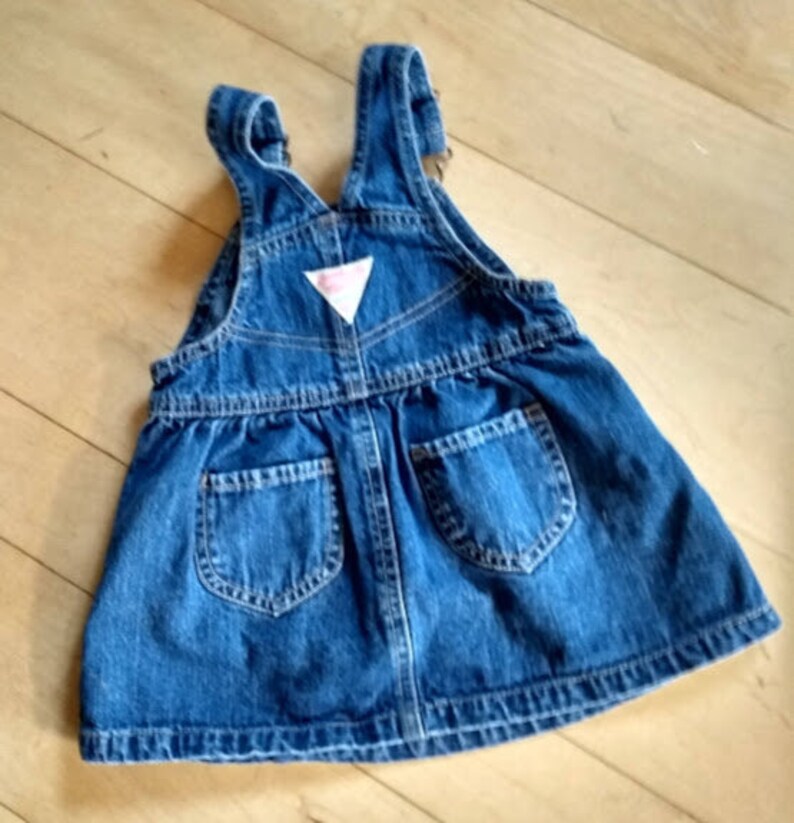 Infant Size 18 Month OR 24 Month2T Distressed Denim American Made in USA OshKosh Baby Toddler Bib Overall Jumper