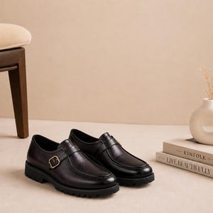 Handmade leather moc toe boots