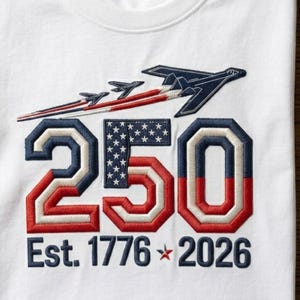 B2 Stealth Bomber EUA 250º Aniversário PNG | Design de Bordado Militar para o 4 de Julho | Arte para Camiseta Masculina da Força Aérea 1776-2026 | Caça a Jato PDF