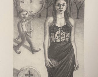 In the Midnight Hour - Original Graphite Drawing - 12"x9" paper size
