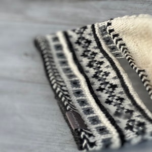 Hand Knit Hat/ Knitted Beanie/ 100% Wool Hat/ Soft Winter Hat/ Winter Beanie/ SandraStJu Design/ Nordic/ Handmade image 4