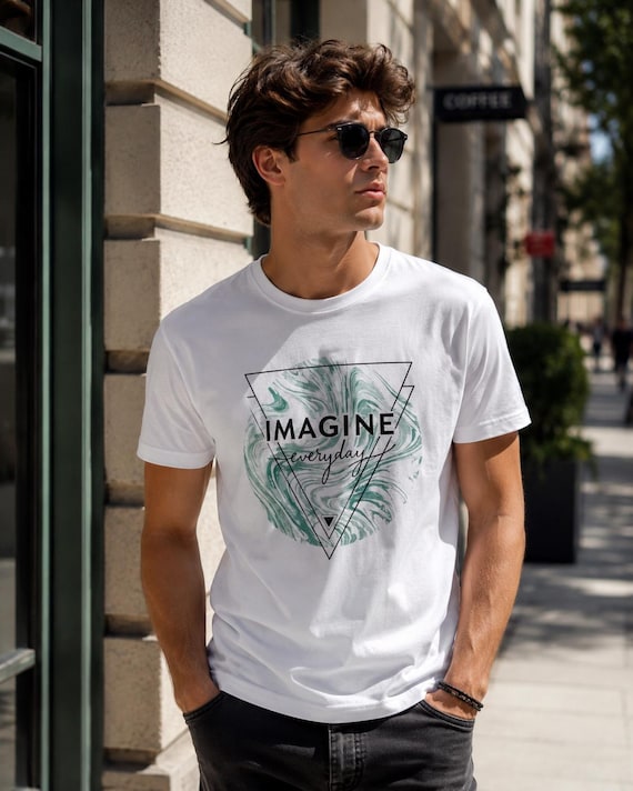 Imagine Everyday tee | Inspirational marble triangle design