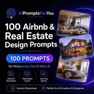 100 Midjourney Prompts for Airbnb Hosts | Interior Design AI Prompts | Short Term Rental Photography