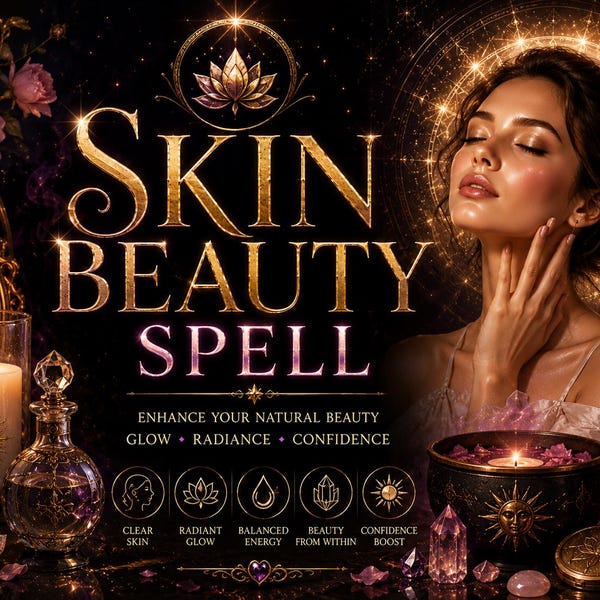 Skin Beauty Spell, Enhance Your Natural Glow and Radiant Energy, Powerful Beauty Manifestation Ritual, Same Day Cast