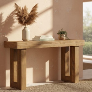Reclaimed Wood Console Table, Farmhouse Entryway Accent, Narrow Sofa Furniture