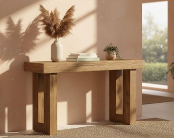 Reclaimed Wood Console Table, Farmhouse Entryway Accent, Narrow Sofa Furniture