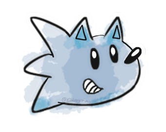Simple Sonic head Kiss-Cut Character sticker