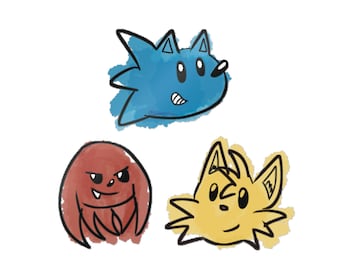 Team Sonic Die-Cut Character Heads Pack