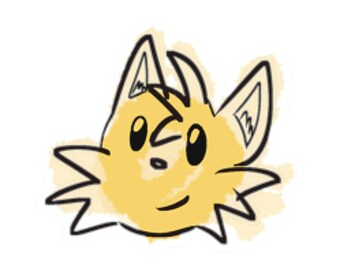 Simple Tails The Fox Head Sticker | Cute Fox Illustration