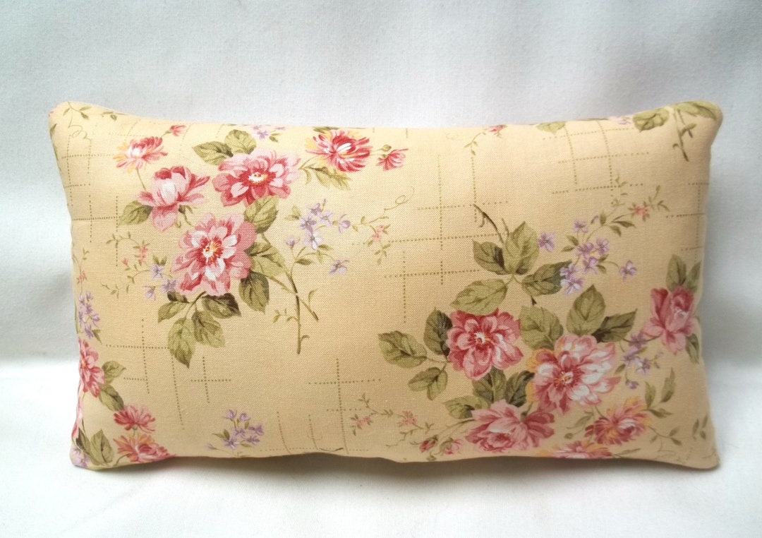 Floral Accent Pillow Pink Purple Flowers Small Decorative Etsy