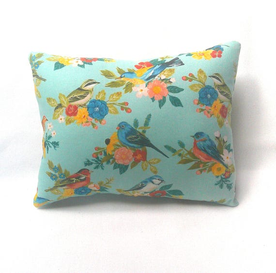Birds And Flowers Accent Pillow, Display Either Side,