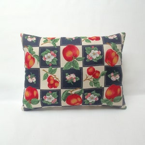 Apple Accent Pillow Kitchen Decor Fruit Blossoms 8" x 11"