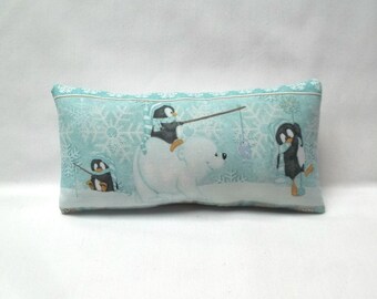 Penguin Mini Pillow, Polar Bear, Winter, Snow, Arctic Shelf Pillow