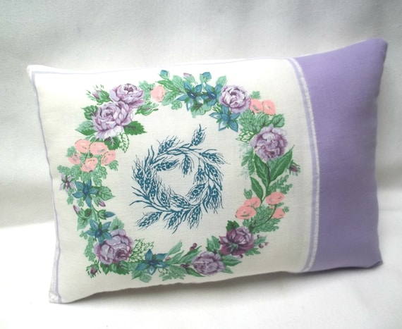 Floral Accent Pillow, Pink, Lavender, Blue, Flowers