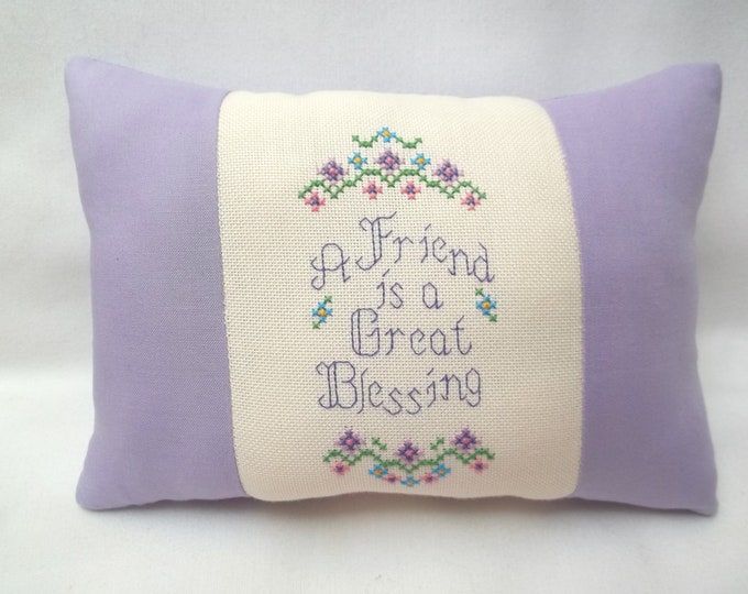 Friend Mini Pillow Blessing Small Accent Pillow Flowers Etsy