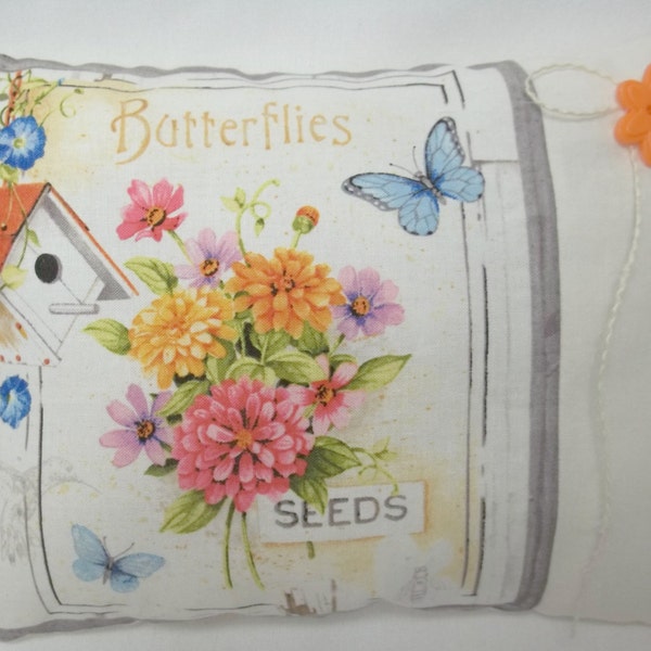 Garden Pillow. Butterflies . Flowers . Spring . Summer