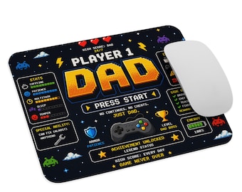 Player 1 Dad Mauspad - Retro Gamer Vaterschaft Schreibtischmatte
