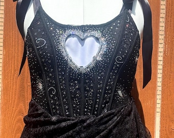 Sparkly Strapless Heart cutout Sabrina inspired dress