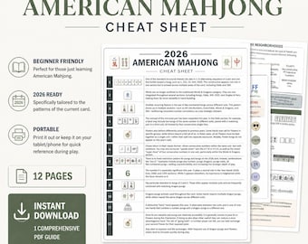 Aide-mémoire de mahjong américain 2026 | Guide de mahjong pour débutants (téléchargement PDF)