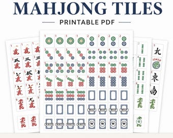 Tuiles imprimables de mahjong américain PDF | Jeu de voyage, activité festive (téléchargement numérique)