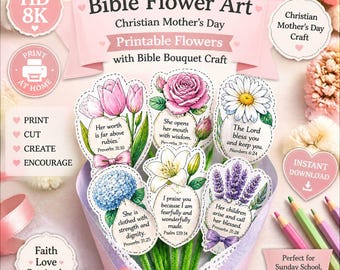 Création artisanale de bouquets de fleurs bibliques pour la fête des mères (téléchargement numérique)