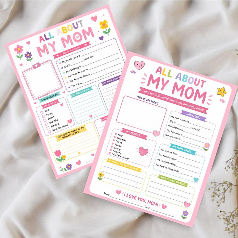All About My Mom Printable | Mothers Day Questionnaire Preschool | Kids ...