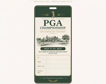 Billets pour le championnat de la PGA 2027 | Bon modifiable Golf Reveal (téléchargement PDF)
