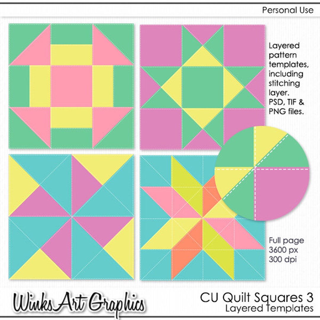 CU Digital Quilt Square Templates 3 Etsy CU Digital Quilt Square Templates 3 Etsy