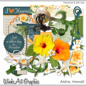 Aloha, Hawaii!  Digital Scrapbook Elements
