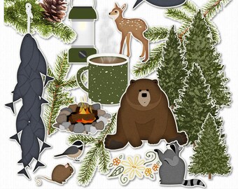Autumn Wilderness II Rustic Digital Clip Art for Scrapbooking, Card Making, and Paper Crafting