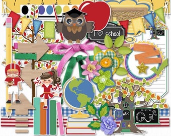 School Days Digital Scrapbook Elements