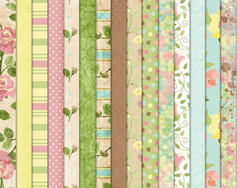 A Little Shabby Digital Papers for Scrapbooking, Hybrid Paper Crafting, and Card Making